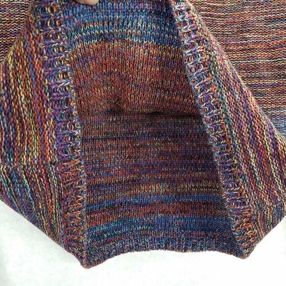 Hakei Pullover Sweater Women’s Small Long Sleeve Crew Neck Reverse Knit Rainbow - Picture 5 of 11